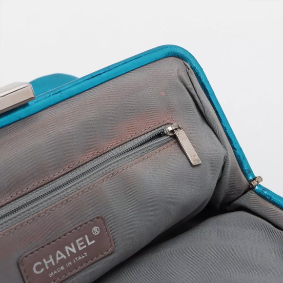 Chanel Metallic Shoulder Bag CC Matelasse Quilted Leather Pink/Blue/Black/Silver - Picture 16 of 16